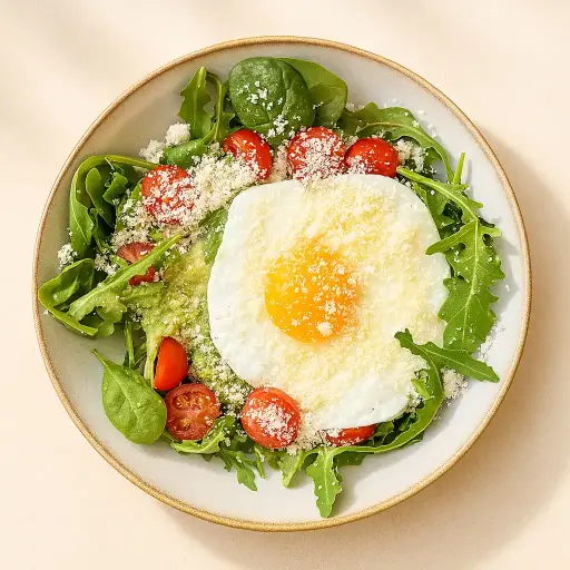 Ensalada con aguacate y huevo