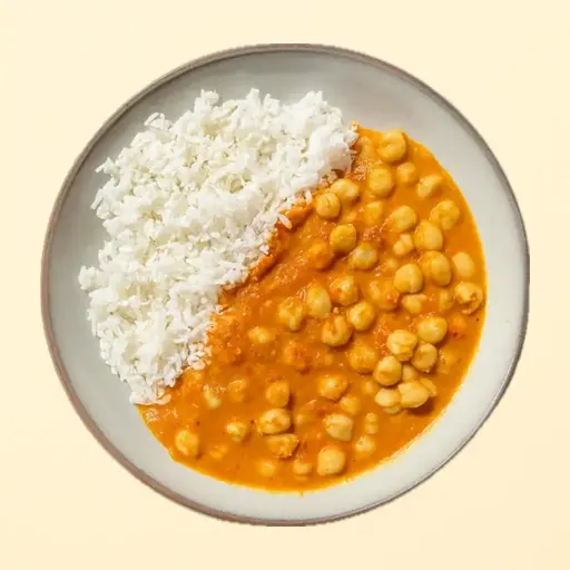 Curry de garbanzos con arroz